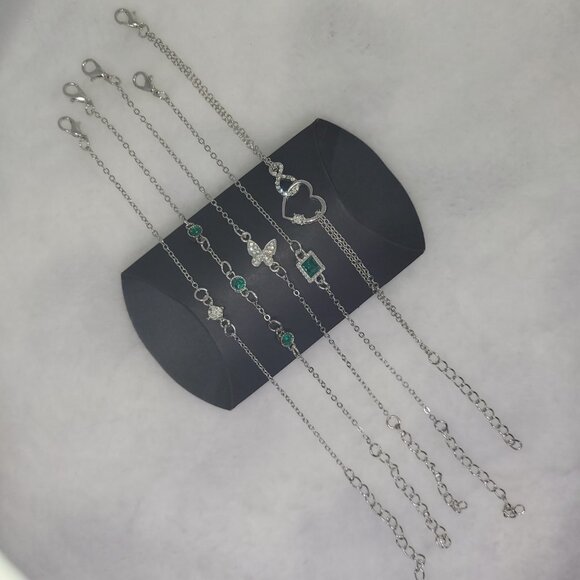 NWOT | 5pc Cubic Zirconia Diamanté Silver | Spring Into Love Bracelet Set - Picture 2 of 4